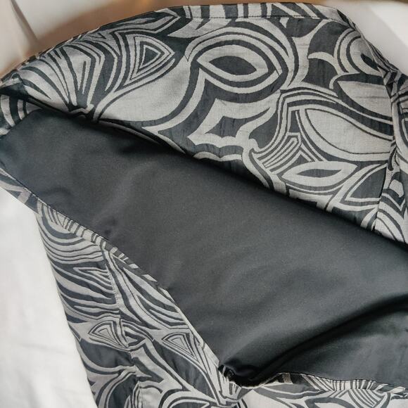 Magaschoni Silk Cotton Artsy Gray Floral Swirl Shift Dress Medium Lagenlook - Picture 9 of 11